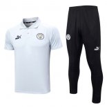 Polo Manchester City Conjunto Completo 2023/2024 Blanco Negro