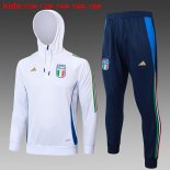 Niños Sudadera Con Capucha Italia 2024/2025 Blanco 3