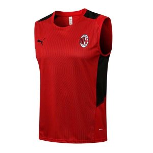 Camiseta AC Milan Sin Mangas Conjunto Completo 2022 Rojo Negro