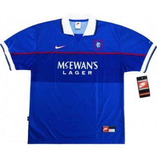 Primera Equipación Tailandia Camiseta Rangers Retro 1997 1999 Azul