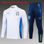 Niños Sudadera De Training Italia 2024/2025 Blanco Azul 3