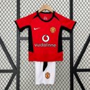 Camiseta Manchester United Primera Equipación Niño Retro 2002 2004