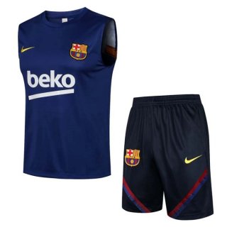 Camiseta Barcelona Sin Mangas Conjunto Completo 2022 Azul Negro