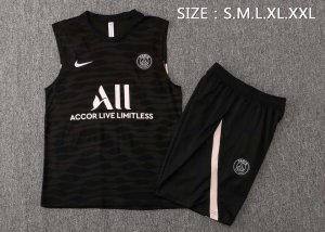 Camiseta Paris Saint Germain Sin Mangas Conjunto Completo 2022 Negro 2