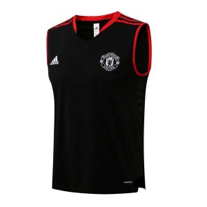 Camiseta Manchester United Sin Mangas Conjunto Completo 2022 Negro 1