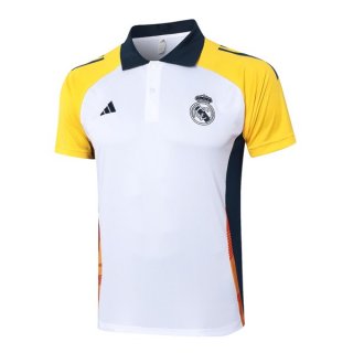 Polo Real Madrid 2024/2025 Blanco Amarillo 2