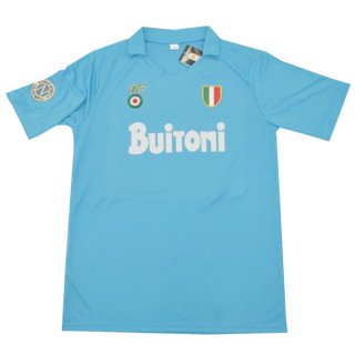 Primera Equipación Tailandia Camiseta Napoli Retro 1987 1988 Azul