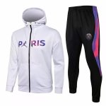 Chandal Con Capucha PSG 2021/2022 Blanco Purpura Negro Chandal Con Capucha PSG 2021/2022 Blanco Purpura Negro