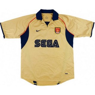 Segunda Equipación Tailandia Camiseta Arsenal Retro 2001 2002 Amarillo