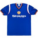 Tercera Equipación Tailandia Camiseta Manchester United Retro 1984 1986 Azul