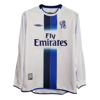 Segunda Equipación Tailandia Camiseta Chelsea ML Retro 2003 2005 Blanco