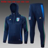 Niños Sudadera Con Capucha Italia 2024/2025 Azul 3