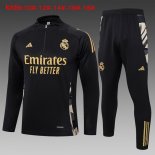 Niños Sudadera De Training Real Madrid 2024/2025 Negro Amarillo 3