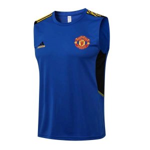 Camiseta Manchester United Sin Mangas Conjunto Completo 2022 Azul