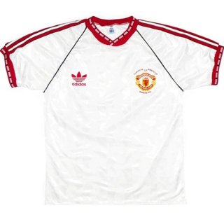 Segunda Equipación Tailandia Camiseta Manchester United Retro 1991 Blanco