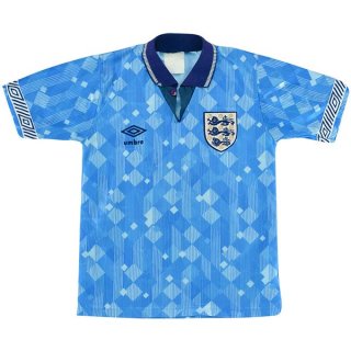 Tercera Equipación Tailandia Camiseta Inglaterra Retro 1990 Azul