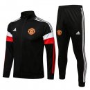 Chandal Manchester United 2022 Negro Blanco Rojo