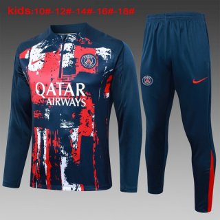 Niños Sudadera De Training PSG 2024/2025 Azul Rojo 3