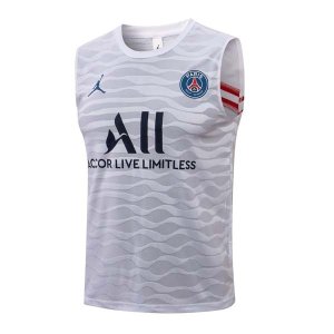 Camiseta Paris Saint Germain Sin Mangas Conjunto Completo 2022 Blanco Negro