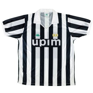 Primera Equipación Tailandia Camiseta Juventus Retro 1991 1992 Negro Blanco