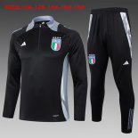 Niños Sudadera De Training Italia 2024/2025 Negro Gris 3