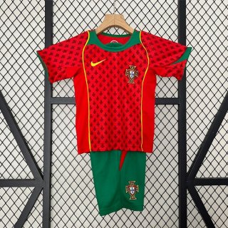 Camiseta Portugal Primera Equipación Niño Retro 2004