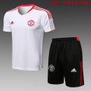 Camiseta Entrenamiento Manchester United Conjunto Completo 2022 Blanco Negro