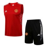 Camiseta Manchester United Sin Mangas Conjunto Completo 2022 Rojo Negro Camiseta Manchester United Sin Mangas Conjunto Completo 2022 Rojo Negro