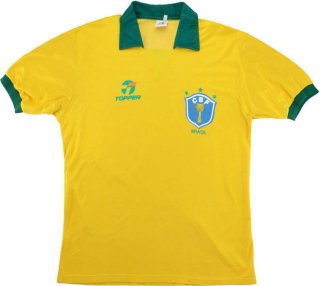 Primera Equipación Tailandia Camiseta Brasil Topper Retro 1988 Amarillo