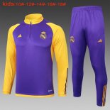 Ninos Sudadera De Training Real Madrid 2024/2025 Purpura Amarillo