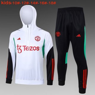 Ninos Sudadera Con Capucha Manchester United 2024 Blanco 2