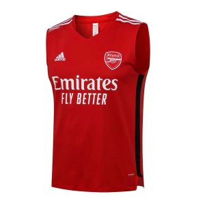 Camiseta Arsenal Sin Mangas Conjunto Completo 2022 Rojo Negro