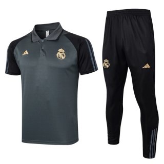 Polo Real Madrid Conjunto Completo 2024/2025 Gris