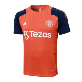 Camiseta Entrenamiento Manchester United 2024/2025 Naranja Azul