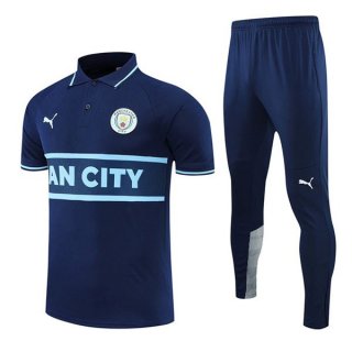 Polo Manchester City Conjunto Completo 2022/2023 Azul Marino