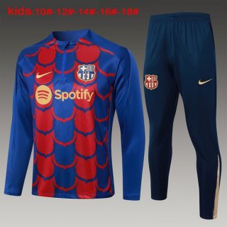 Niños Sudadera De Training Barcelona 2024/2025 Azul Rojo 3