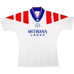 Segunda Equipación Tailandia Camiseta Rangers Retro 1992 1993 Blanco Segunda Equipación Tailandia Camiseta Rangers Retro 1992 1993 Blanco