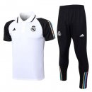 Polo Real Madrid Conjunto Completo 2023/2024 Blanco Negro