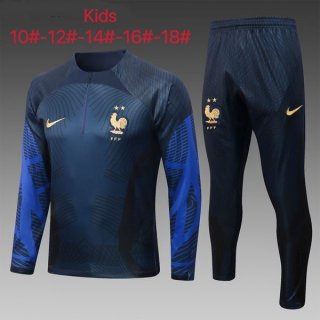 Niños Sudadera De Training Francia 2023 Azul 2