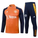 Sudadera De Training Manchester United 2024/2025 Naranja Azul 3