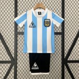 Camiseta Argentina Primera Equipación Retro Niño 1986