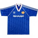 Tercera Equipación Tailandia Camiseta Manchester United Retro 1988 1990 Azul