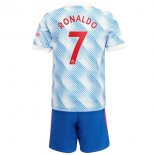 Segunda Equipación Camiseta Manchester United NO.7 Ronaldo Niño 2021/2022