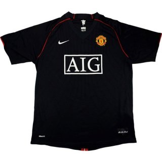 Tercera Equipación Tailandia Camiseta Manchester United Retro 2007 2008 Negro