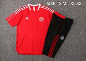 Camiseta Entrenamiento Manchester United Conjunto Completo 2022 Rojo Negro