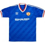 Tercera Equipación Tailandia Camiseta Manchester United Retro 1986 1988 Azul