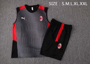 Camiseta AC Milan Sin Mangas Conjunto Completo 2022 Negro Rojo