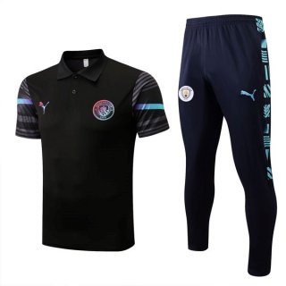 Polo Manchester City Conjunto Completo 2022/2023 Negro