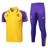 Polo Real Madrid Conjunto Completo 2024/2025 Amarillo Purpura