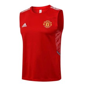 Camiseta Manchester United Sin Mangas Conjunto Completo 2022 Rojo Negro